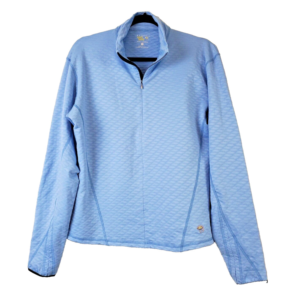 Mountain Hardwear Womens Large Top Pullover Outdoor Camping Quilted Blue 1/2 zip
